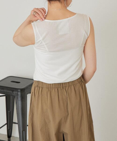 BEARDSLEY（ビアズリー）の「シアーコンビタンクトップ（キャミソール・レディース・ブラック/ホワイト/ライトグレー・FREE）」の9枚目の写真