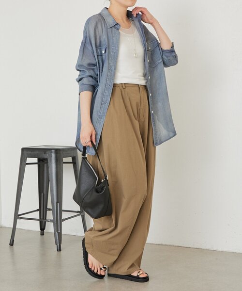 BEARDSLEY（ビアズリー）の「シアーコンビタンクトップ（キャミソール・レディース・ブラック/ホワイト/ライトグレー・FREE）」の15枚目の写真