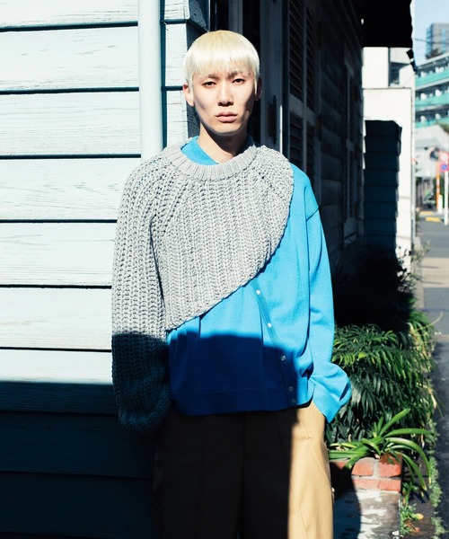 GOAT ESSENCE(ゴートエッセンス)の「SHOULDER KNIT SWEATER(ニット/セーター・メンズ・レッド/ブラック/グレー・FREE)」の2枚目の写真