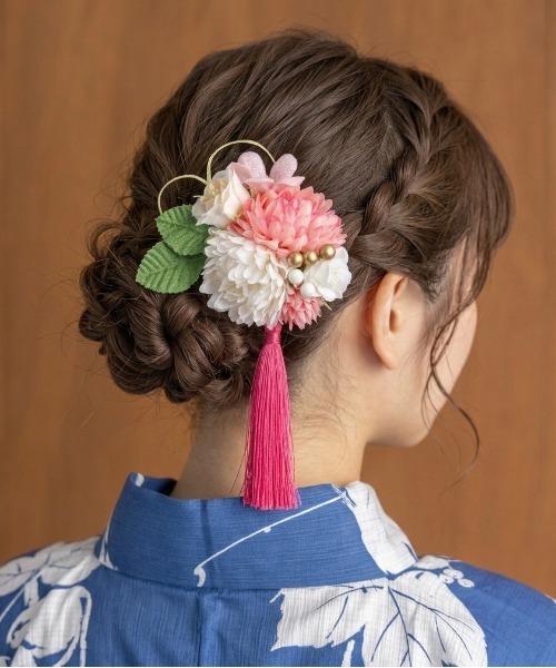 gossip！ロサンゼルス（ゴシップロサンゼルス）の「髪飾り ヘアスティック  アメリカンフラワー（和装小物・レディース・グリーン/ピンク/イエロー/レッド・FREE）」の17枚目の写真