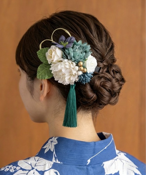 gossip！ロサンゼルス（ゴシップロサンゼルス）の「髪飾り ヘアスティック  アメリカンフラワー（和装小物・レディース・グリーン/ピンク/イエロー/レッド・FREE）」の15枚目の写真