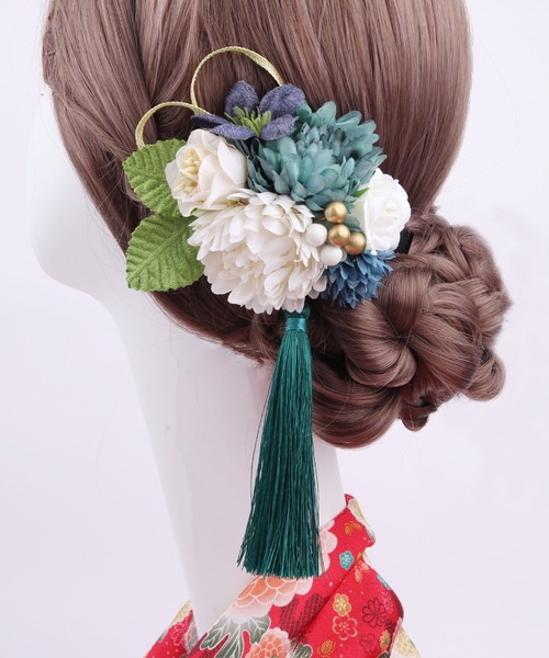 gossip！ロサンゼルス（ゴシップロサンゼルス）の「髪飾り ヘアスティック  アメリカンフラワー（和装小物・レディース・グリーン/ピンク/イエロー/レッド・FREE）」の13枚目の写真