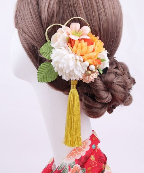 gossip！ロサンゼルス（ゴシップロサンゼルス）の「髪飾り ヘアスティック  アメリカンフラワー（和装小物・レディース・グリーン/ピンク/イエロー/レッド・FREE）」の6枚目の写真