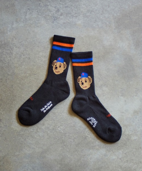 ROSTER SOX（ロスターソックス）の「(ROSTER SOX)TEAM BEAR（ソックス/靴下・レディース・ブラック/ホワイト・ONE SIZE）」の2枚目の写真