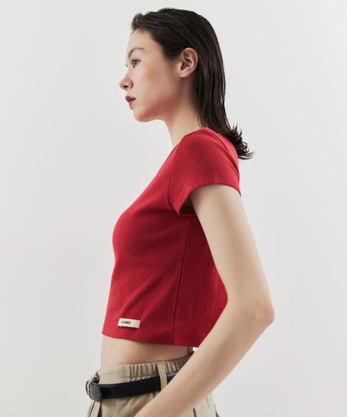 HANNE（アン）の「アイレットコンパクトTEE（Tシャツ/カットソー・レディース・レッド/ホワイト・FREE）」の10枚目の写真
