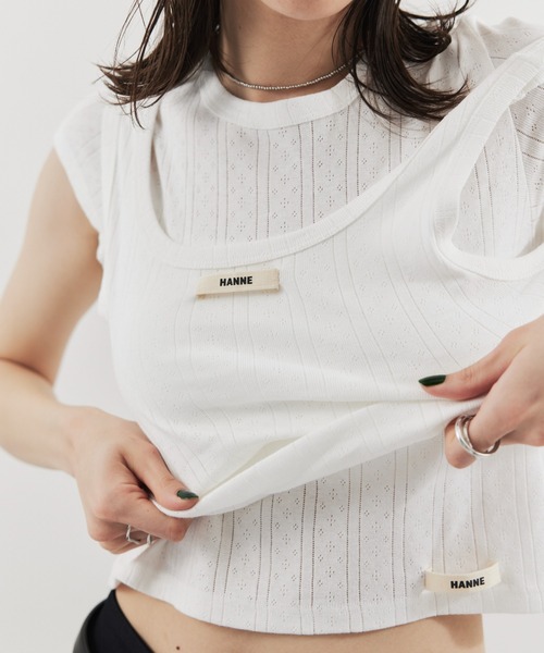 HANNE（アン）の「アイレットコンパクトTEE（Tシャツ/カットソー・レディース・レッド/ホワイト・FREE）」の17枚目の写真