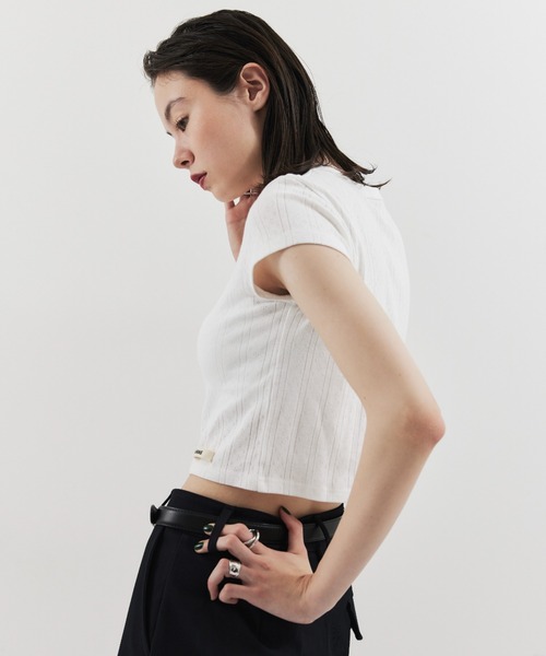 HANNE（アン）の「アイレットコンパクトTEE（Tシャツ/カットソー・レディース・レッド/ホワイト・FREE）」の4枚目の写真