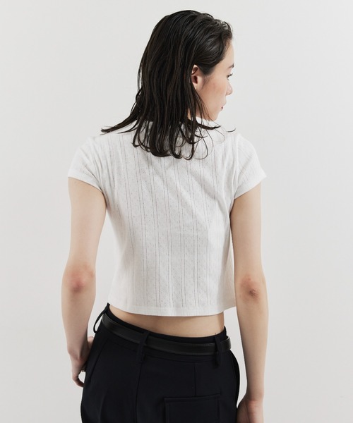 HANNE（アン）の「アイレットコンパクトTEE（Tシャツ/カットソー・レディース・レッド/ホワイト・FREE）」の3枚目の写真