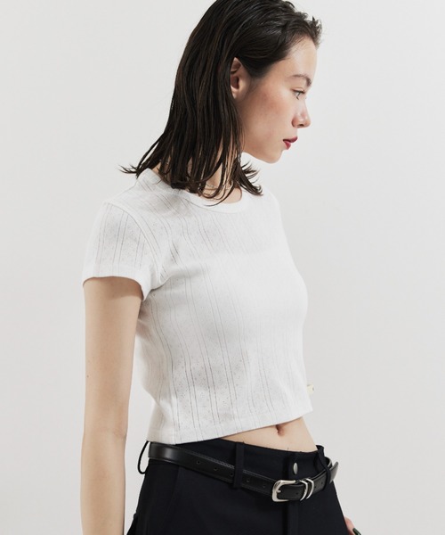 HANNE（アン）の「アイレットコンパクトTEE（Tシャツ/カットソー・レディース・レッド/ホワイト・FREE）」の6枚目の写真