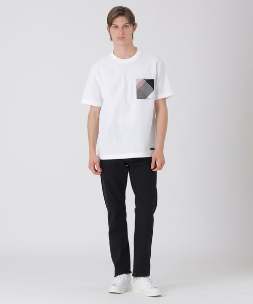 BLACK LABEL CRESTBRIDGE(ブラックレーベル・クレストブリッジ)の「カラミチェックポケットTシャツ(Tシャツ/カットソー・メンズ・ブラック/オフホワイト・L/M/S/LL)」の3枚目の写真