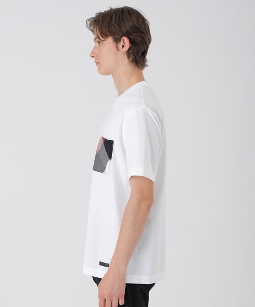 BLACK LABEL CRESTBRIDGE(ブラックレーベル・クレストブリッジ)の「カラミチェックポケットTシャツ(Tシャツ/カットソー・メンズ・ブラック/オフホワイト・L/M/S/LL)」の4枚目の写真