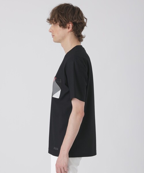 BLACK LABEL CRESTBRIDGE(ブラックレーベル・クレストブリッジ)の「カラミチェックポケットTシャツ(Tシャツ/カットソー・メンズ・ブラック/オフホワイト・L/M/S/LL)」の9枚目の写真