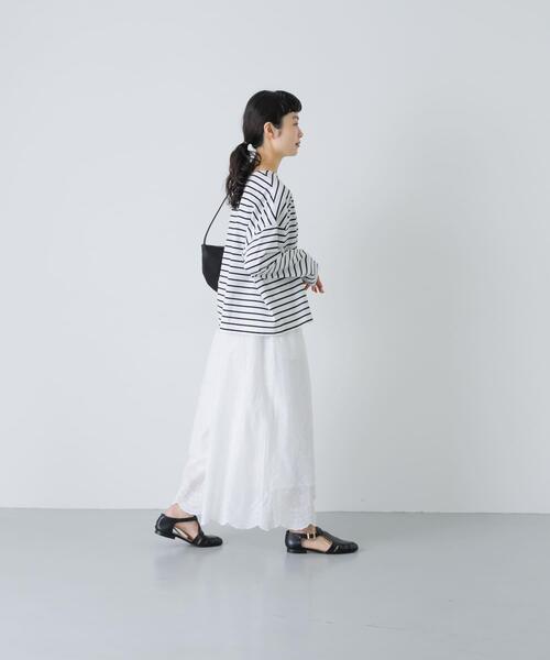 かぐれ（カグレ）の「エンブロイダリーギャザーパンツ（その他パンツ・レディース・オフホワイト/ブラック・FREE）」の5枚目の写真