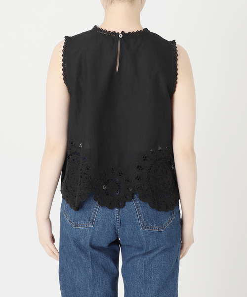 Fanaka(ファナカ)の「【WEB限定】手洗い可 / FANAKA / ファナカ バテンレースノースリブラウス(シャツ/ブラウス・レディース・ブラック/ホワイト・FREE)」の21枚目の写真