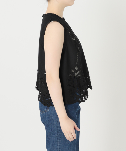 Fanaka(ファナカ)の「【WEB限定】手洗い可 / FANAKA / ファナカ バテンレースノースリブラウス(シャツ/ブラウス・レディース・ブラック/ホワイト・FREE)」の22枚目の写真