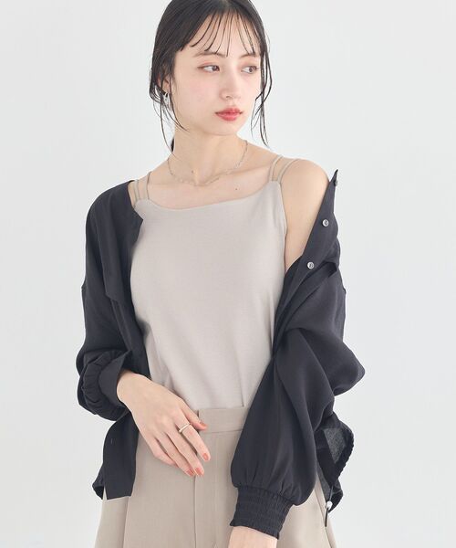 earth music&ecology(アースミュージックアンドエコロジー)の「【UVカット/接触冷感/遮熱】適ON カップ付きキャミソール(キャミソール・レディース・ブラック/レッド/杢グレー/オフホワイト/ベージュ/その他6・S/M)」の20枚目の写真