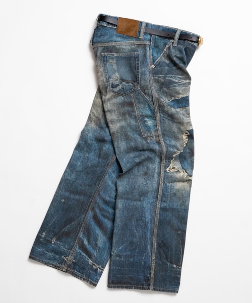soerte トロンプルイユディストレストデニムパンツ　サイズ1 Trompe-l'oeil Distressed Denim Pants/トロンプルイユディストレスト