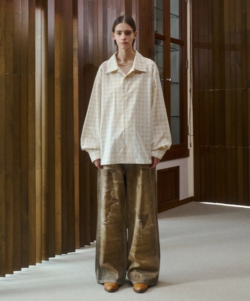 soerte(ソエルテ)の「Trompe-l’oeil Distressed Denim Pants/トロンプルイユディストレストデニムパンツ(デニムパンツ・メンズ・ブルー/ブラウン・3/2/1)」の19枚目の写真