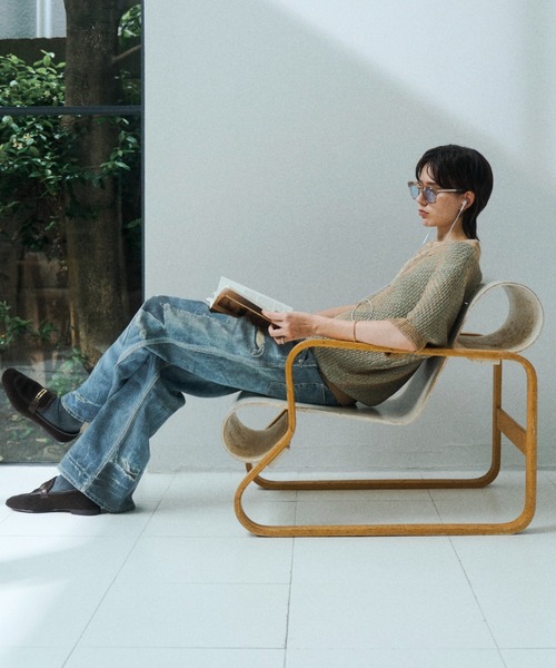 soerte(ソエルテ)の「Trompe-l’oeil Distressed Denim Pants/トロンプルイユディストレストデニムパンツ(デニムパンツ・メンズ・ブルー/ブラウン・3/2/1)」の11枚目の写真