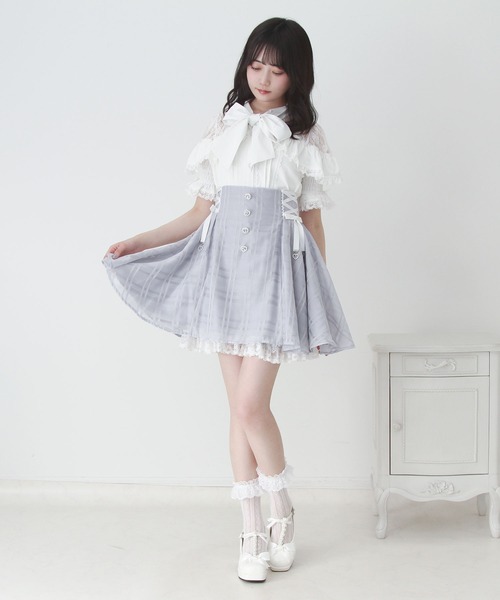 DearMyLove(ディアマイラブ)の「上品レースフリルボウタイリボンブラウス(シャツ/ブラウス・レディース・ホワイト/ブラック/ブルーグレー・MEDIUM/3L/LARGE)」の6枚目の写真