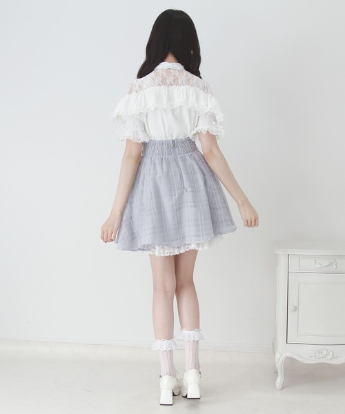 DearMyLove(ディアマイラブ)の「上品レースフリルボウタイリボンブラウス(シャツ/ブラウス・レディース・ホワイト/ブラック/ブルーグレー・MEDIUM/3L/LARGE)」の7枚目の写真