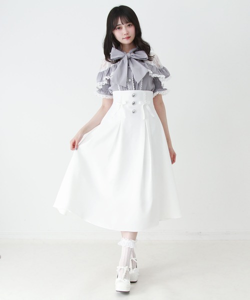 DearMyLove(ディアマイラブ)の「上品レースフリルボウタイリボンブラウス(シャツ/ブラウス・レディース・ホワイト/ブラック/ブルーグレー・MEDIUM/3L/LARGE)」の11枚目の写真