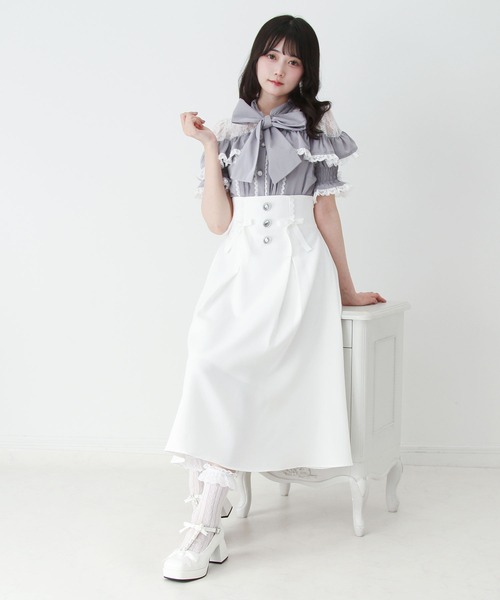 DearMyLove(ディアマイラブ)の「上品レースフリルボウタイリボンブラウス(シャツ/ブラウス・レディース・ホワイト/ブラック/ブルーグレー・MEDIUM/3L/LARGE)」の14枚目の写真