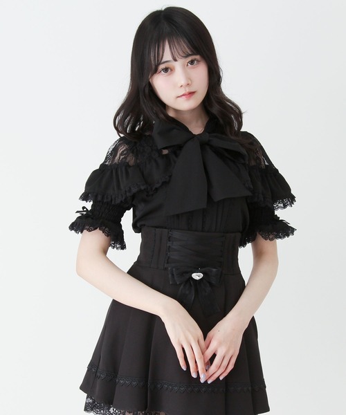 DearMyLove(ディアマイラブ)の「上品レースフリルボウタイリボンブラウス(シャツ/ブラウス・レディース・ホワイト/ブラック/ブルーグレー・MEDIUM/3L/LARGE)」の19枚目の写真