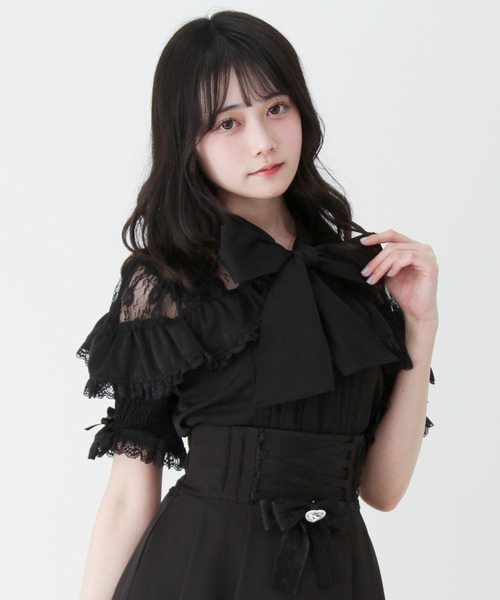 DearMyLove(ディアマイラブ)の「上品レースフリルボウタイリボンブラウス(シャツ/ブラウス・レディース・ホワイト/ブラック/ブルーグレー・MEDIUM/3L/LARGE)」の21枚目の写真