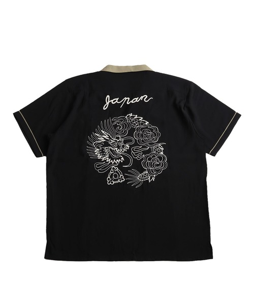 HOUSTON（ヒューストン）の「HOUSOTN / ヒューストン 刺繍 スーベニア オープンカラーシャツ 半袖（虎・龍・日本地図）（シャツ/ブラウス・メンズ・ブラック系その他/ブラック/ピンク/オフホワイト/オリーブ/ブラック系その他2・MEDIUM/LARGE/X-LARGE）」の18枚目の写真