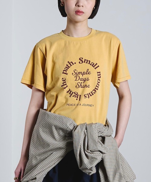 ROSE BUD(ローズバッド)の「ASSORTED LOGO TEE(Tシャツ/カットソー・レディース・ブラウン/ライトブルー/オフホワイト/イエロー・ONE SIZE)」の4枚目の写真