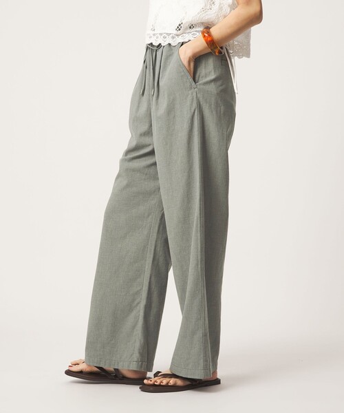 green label relaxing（グリーンレーベルリラクシング）の「［size SHORT/TALLあり］BREEZE LINEN ブリーズリネン ワイド パンツ（その他パンツ・レディース・ダークブラウン/ブラック/オリーブ・38/36/TALL/34/40/SHORT/42/44）」の5枚目の写真