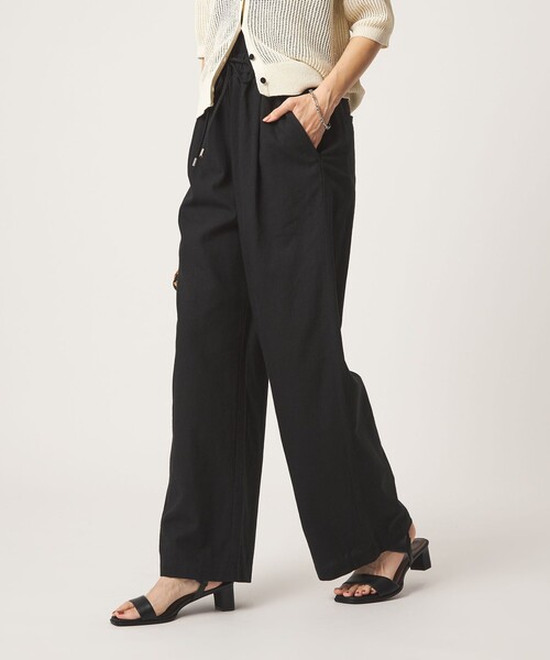 green label relaxing（グリーンレーベルリラクシング）の「［size SHORT/TALLあり］BREEZE LINEN ブリーズリネン ワイド パンツ（その他パンツ・レディース・ダークブラウン/ブラック/オリーブ・38/36/TALL/34/40/SHORT/42/44）」の9枚目の写真