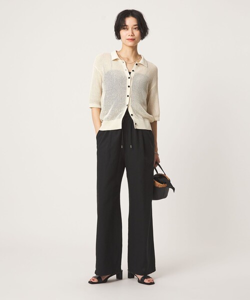 green label relaxing（グリーンレーベルリラクシング）の「［size SHORT/TALLあり］BREEZE LINEN ブリーズリネン ワイド パンツ（その他パンツ・レディース・ダークブラウン/ブラック/オリーブ・38/36/TALL/34/40/SHORT/42/44）」の10枚目の写真