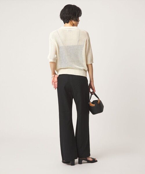 green label relaxing（グリーンレーベルリラクシング）の「［size SHORT/TALLあり］BREEZE LINEN ブリーズリネン ワイド パンツ（その他パンツ・レディース・ダークブラウン/ブラック/オリーブ・38/36/TALL/34/40/SHORT/42/44）」の11枚目の写真