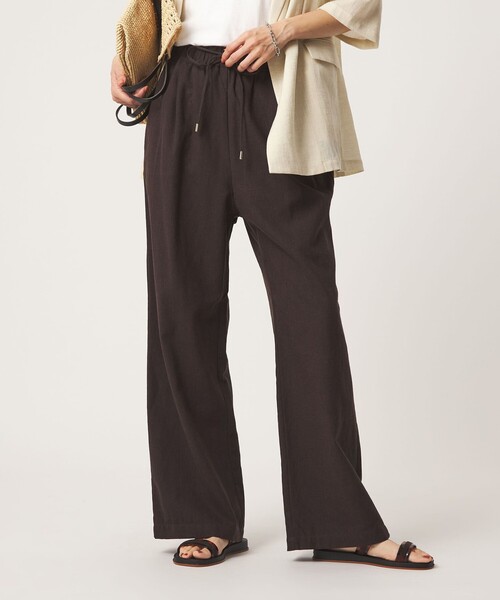 green label relaxing（グリーンレーベルリラクシング）の「［size SHORT/TALLあり］BREEZE LINEN ブリーズリネン ワイド パンツ（その他パンツ・レディース・ダークブラウン/ブラック/オリーブ・38/36/TALL/34/40/SHORT/42/44）」の13枚目の写真