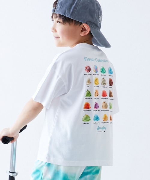 devirock(デビロック)の「デビロック×【アイス】 ひやシャリ 接触冷感 アイスプリント 半袖Tシャツ(Tシャツ/カットソー・キッズ・ライラック系1/ホワイト系2/ホワイト系1/ブラック系1/ピンク系1/ブルー系1/ブルー系2/ホワイト系3/グリーン系1/グリーン系2・110cm/100cm/140cm/130cm/120cm/160cm/150cm)」の1枚目の写真