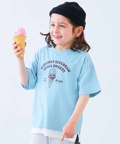 devirock(デビロック)の「デビロック×【アイス】 ひやシャリ 接触冷感 アイスプリント 半袖Tシャツ(Tシャツ/カットソー・キッズ・ライラック系1/ホワイト系2/ホワイト系1/ブラック系1/ピンク系1/ブルー系1/ブルー系2/ホワイト系3/グリーン系1/グリーン系2・110cm/100cm/140cm/130cm/120cm/160cm/150cm)」の7枚目の写真