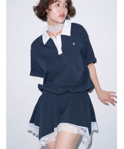 SORIN(ソリン )の「Rugger Mini Dress/ラガーミニドレス(ワンピース・レディース・その他/グレー/ダークネイビー・38)」の2枚目の写真