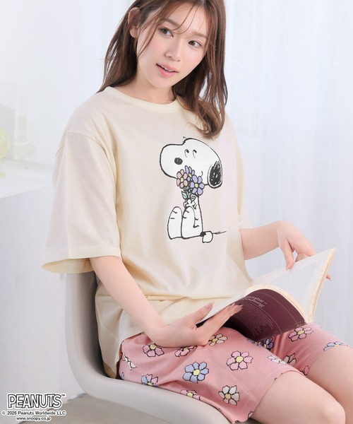セール】PEANUTS スヌーピー サマー 半袖 綿混 上下セット