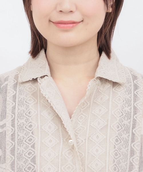 チチカカ(チチカカ)の「パッチワークレースシャツ(シャツ/ブラウス・レディース・ライトベージュ/ブラック/ピンク・FREE)」の14枚目の写真