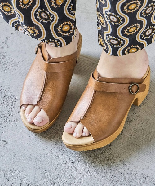 Fashion Letter(ファッションレター)の「日本製 2wayオープントゥウェッジサボサンダル 痛くないサンダル(サンダル・レディース・アイボリー/キャメル/ブラック/ベージュ系その他・LL/L/M/S)」の9枚目の写真