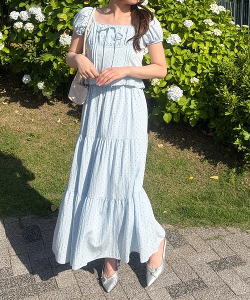 frunco(フランコ)の「【ZOZOTOWN限定】シュシュ付きセットアップ(セットアップ・レディース・ホワイト/アイボリー/ブルー/ブラック・FREE)」の4枚目の写真