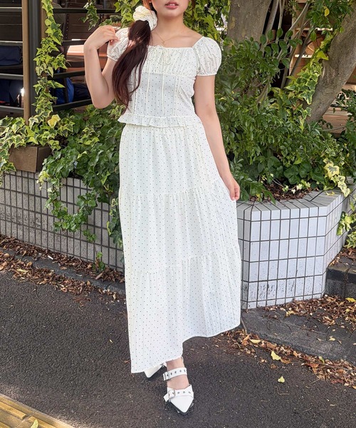 frunco(フランコ)の「【ZOZOTOWN限定】シュシュ付きセットアップ(セットアップ・レディース・ホワイト/アイボリー/ブルー/ブラック・FREE)」の2枚目の写真