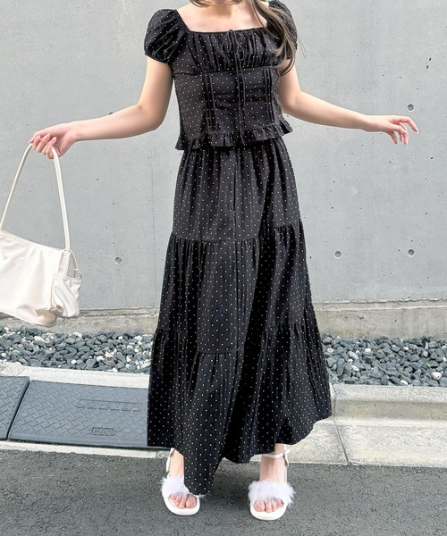 frunco(フランコ)の「【ZOZOTOWN限定】シュシュ付きセットアップ(セットアップ・レディース・ホワイト/アイボリー/ブルー/ブラック・FREE)」の3枚目の写真