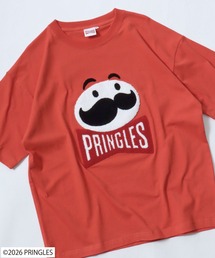Pringles(プリングルズ) Mr.P サガラ刺繍 バックプリントTシャツ/ビッグシルエット キャラクター ツアーT風 ユニセックス
