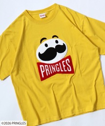 Pringles（プリングルズ） Mr.P サガラ刺繍 バックプリントTシャツ/ビッグシルエット キャラクター ツアーT風 ユニセックス