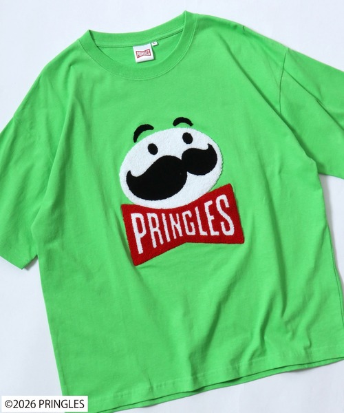Salong hameu(サロン ハミュー)の「Pringles(プリングルズ) Mr.P サガラ刺繍 バックプリントTシャツ/ビッグシルエット キャラクター ツアーT風 ユニセックス(Tシャツ/カットソー・メンズ・ホワイト/レッド/グリーン/イエロー/チャコールグレー・M/L/LL)」の3枚目の写真