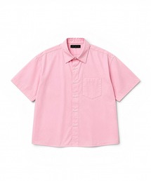 【ユニセックス】ドレープ ショートレングス ブロード半袖シャツ / クロップド・短丈