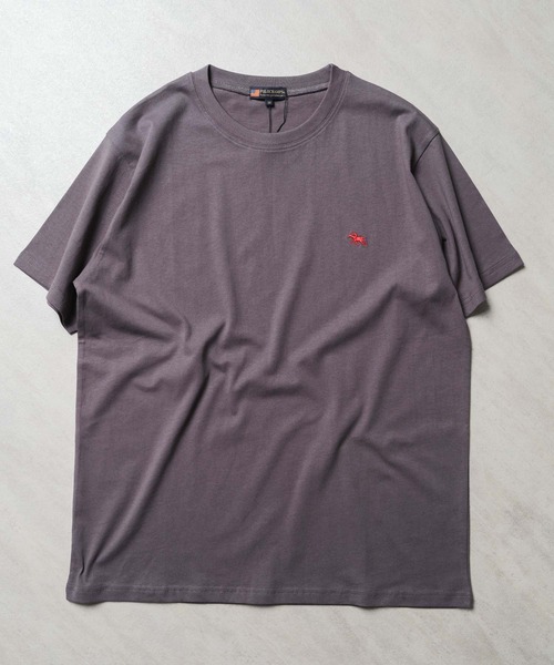 POLOCHAMPS(ポロチャンプス)の「POLOCHAMPS(ポロチャンプス) 胸刺繍 半袖Tシャツ(Tシャツ/カットソー・メンズ・オフホワイト/杢グレー/ダークグリーン/ブラック/ベージュ/オレンジ/ネイビー/チャコール・M/L/XL)」の4枚目の写真